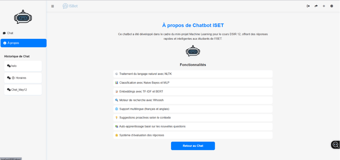 ISBOT chatbot interface